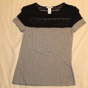 H&M Lace Trim T-Shirt